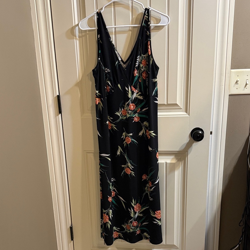 Floral Black Slip Dress